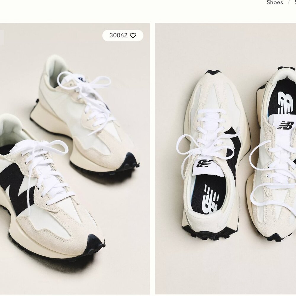 New Balance Classics 327 Cream and Black Sneakers Running Shoes